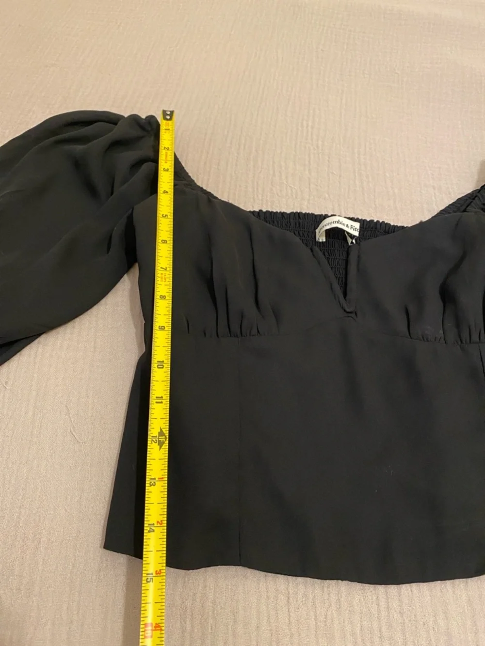Abercrombie & Fitch Black Puff Sleeve Top. Size XS